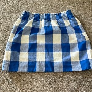 J. Crew Linen Sidewalk Skirt Gingham Plaid Check Mini Skirt size 8!